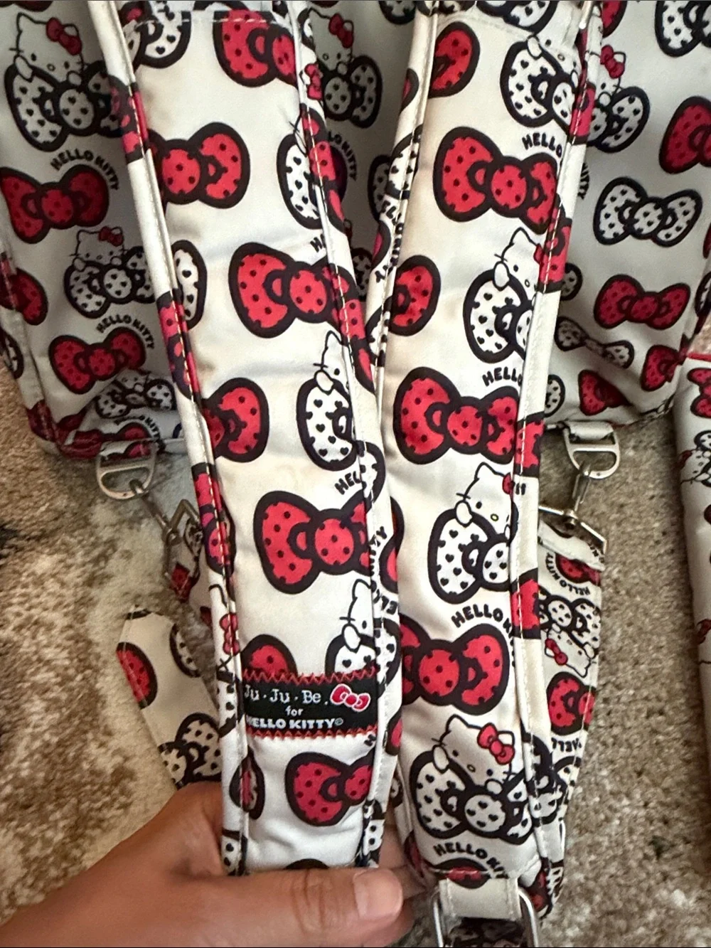 Ju-Ju-Be Hello Kitty Bow Print Bag - Red, Black & Cream